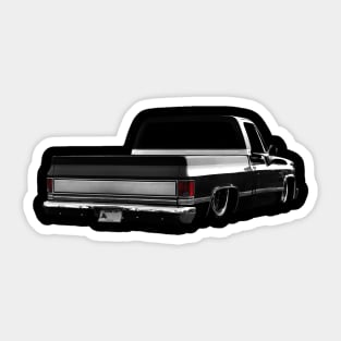 Slammed Chevy Silverado Squarebody 2 - Black Sticker